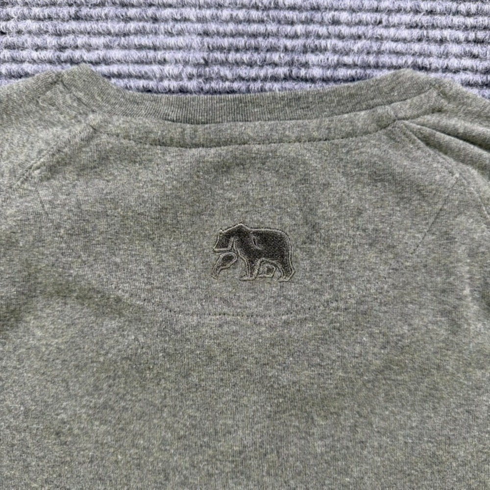 The Normal Brand Mens Large Olive Green Long Sleeve Raglan Henley Shirt Casual - Picture 4 of 11